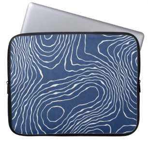 Earth Line Topographic Organic Print. Laptop Sleeve