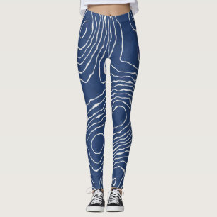 Earth Line Topographic Organic Print. Leggings