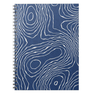 Earth Line Topographic Organic Print. Notebook