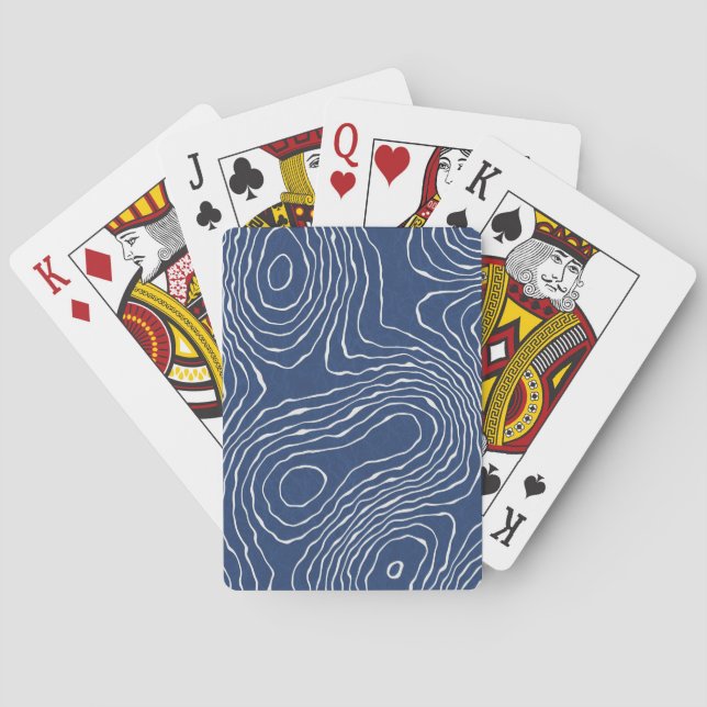 Earth Line Topographic Organic Print. Playing Cards (Back)