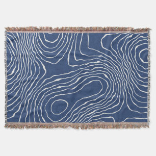 Earth Line Topographic Organic Print. Throw Blanket