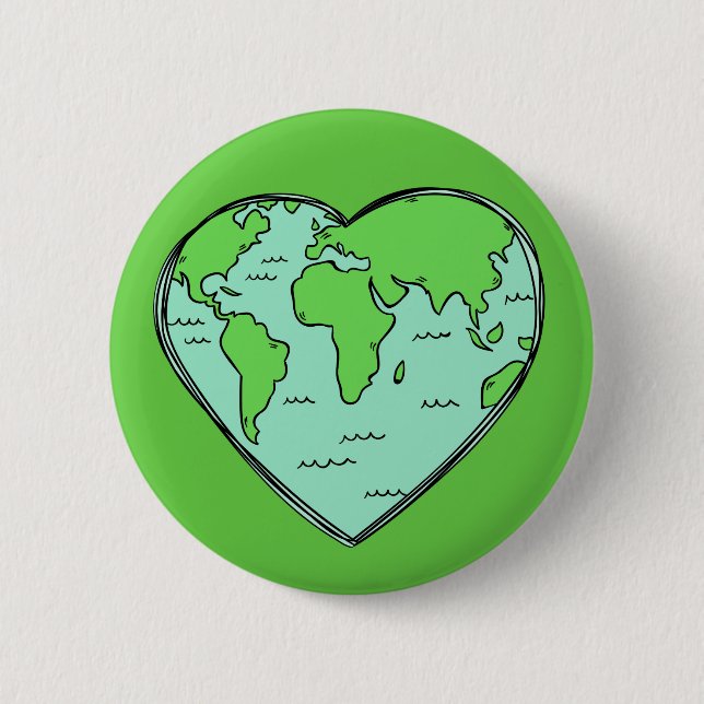 Earth Love custom colour button (Front)