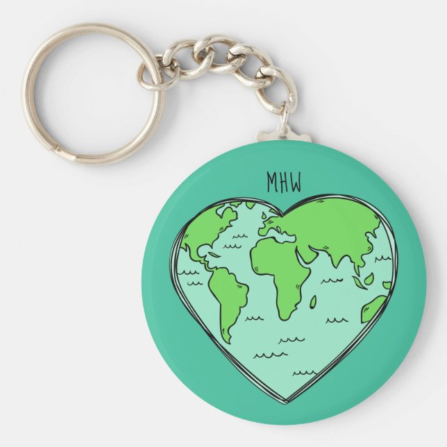Earth Love custom monogram key chains (Front)