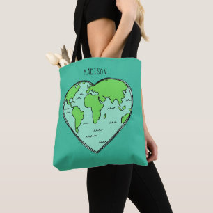 Earth Love nom personnalisé & sacs couleur