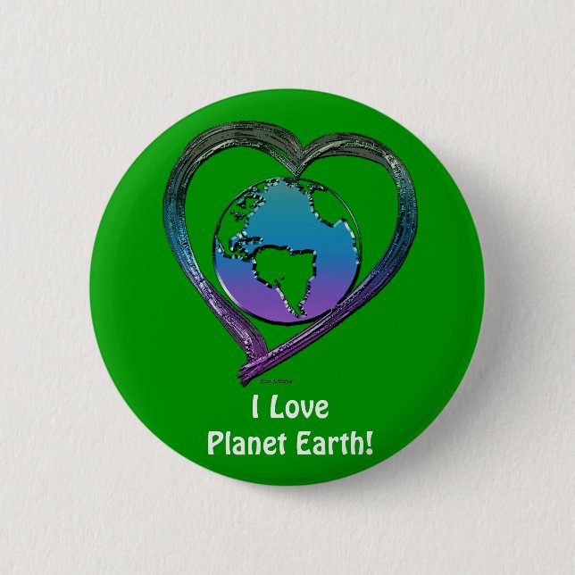 EARTH LOVER Series 2 Inch Round Button (Front)