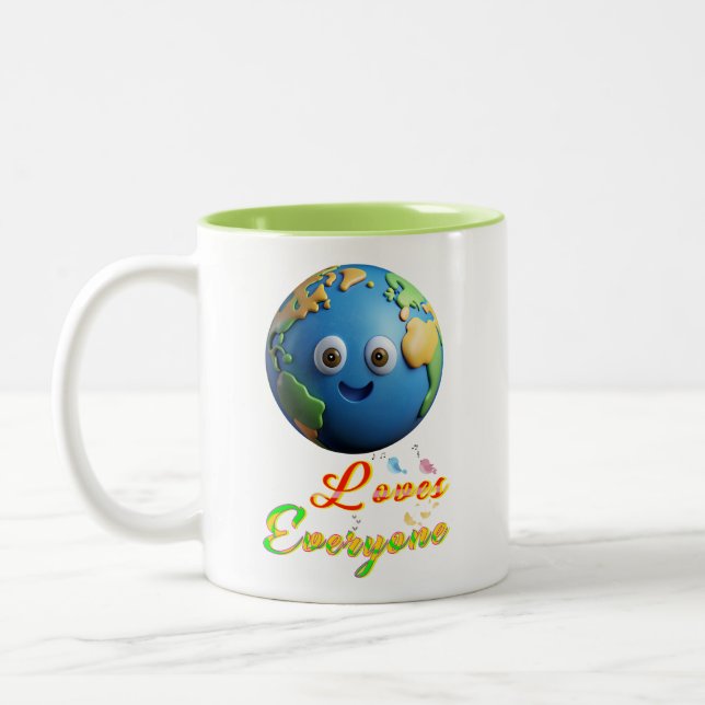 Earth Loves Everyone Two-Tone Coffee Mug (Left)