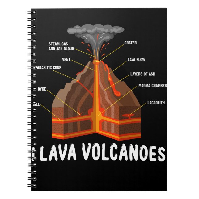 Earth Magma Lava Volcano Geology Science Gift Notebook (Front)