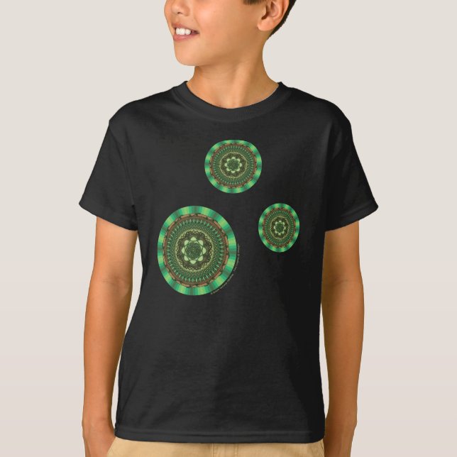 Earth Mandala Kid's and Baby Dark Shirt (Front)