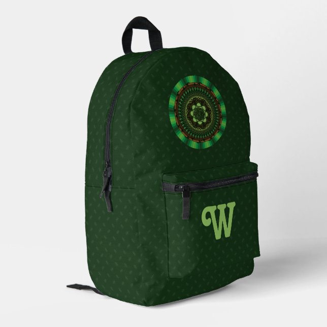 Earth Mandala Printed Backpack (Back Corner Left)
