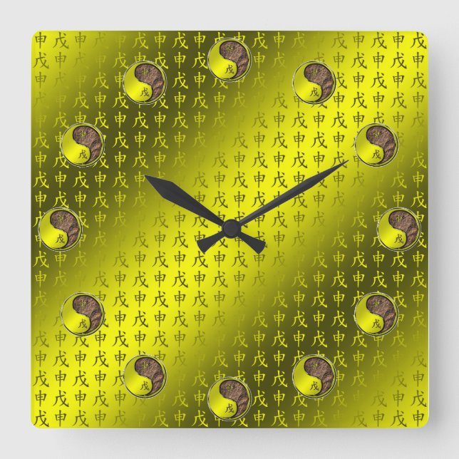 Earth Monkey Square Wall Clock (Front)