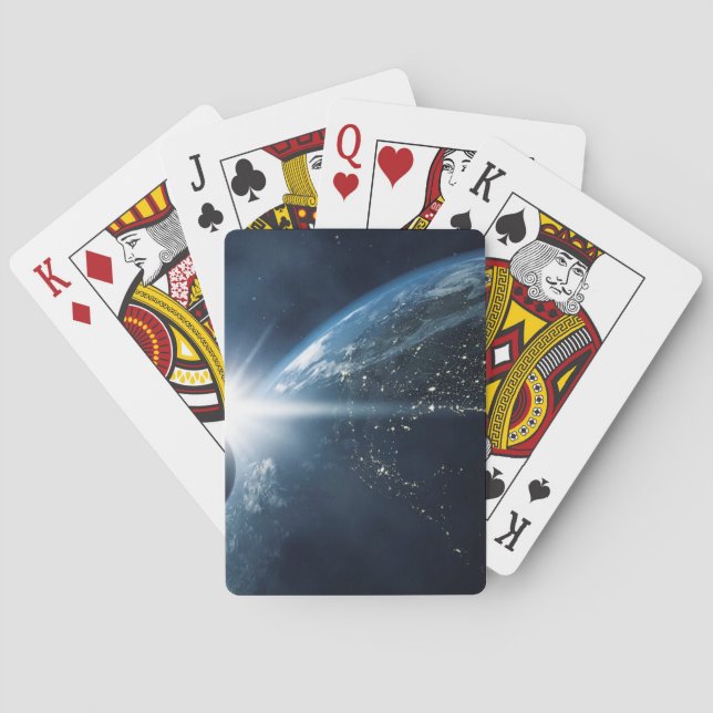 earth moon and sun playing cards (Back)