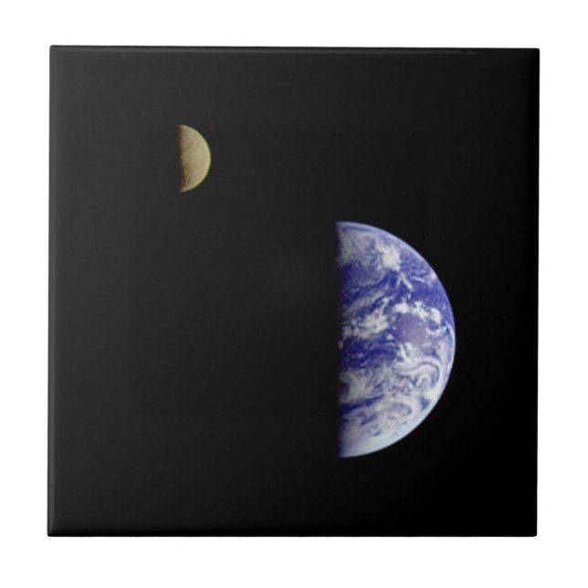 Earth & Moon From Space Tile (Front)