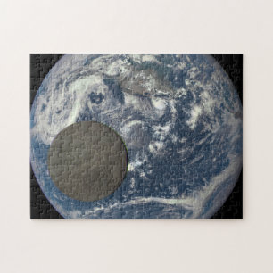 Earth & Moon's Far Side From Space Jigsaw Puzzle