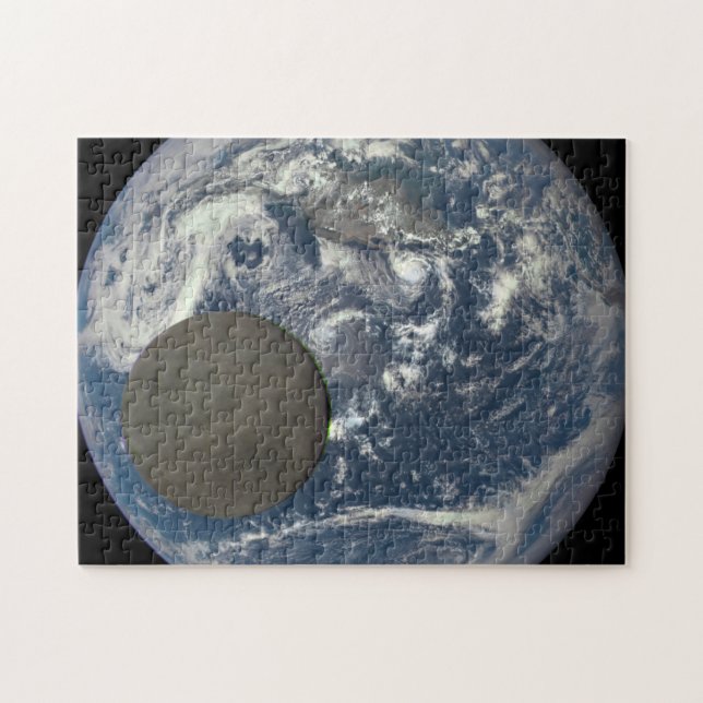 Earth & Moon's Far Side From Space Jigsaw Puzzle (Horizontal)