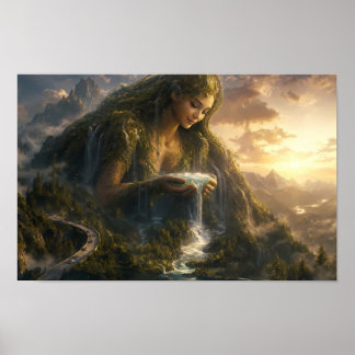Earth Mother in a Valley of Light Poster