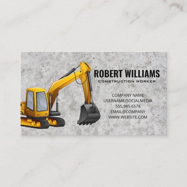 Earth Mover | Construction Machinery Appointment Card (Front)