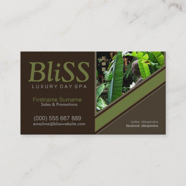 Earth Nature Spa Health Resort w/ Photo template Business Card (Front)