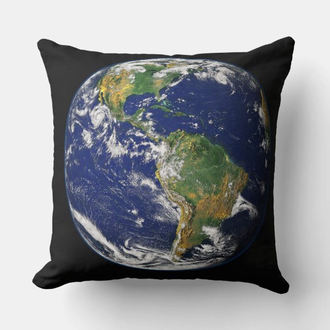 Earth North America South America Globe Throw Pillow (Front)