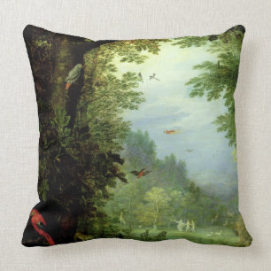 Earth or The Earthly Paradise, detail of Adam and Throw Pillow