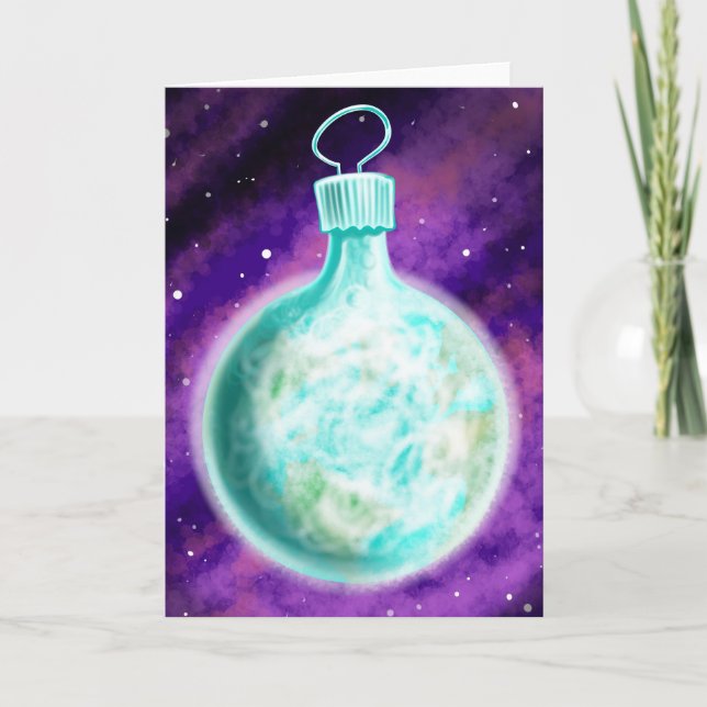 Earth ornament Christmas card (Front)