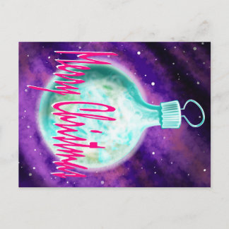 earth ornament merry christmas postcard