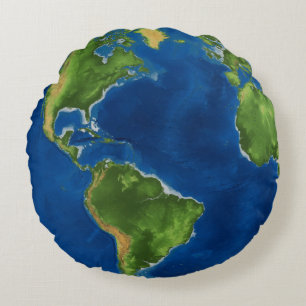 Earth Our Planet Round Pillow