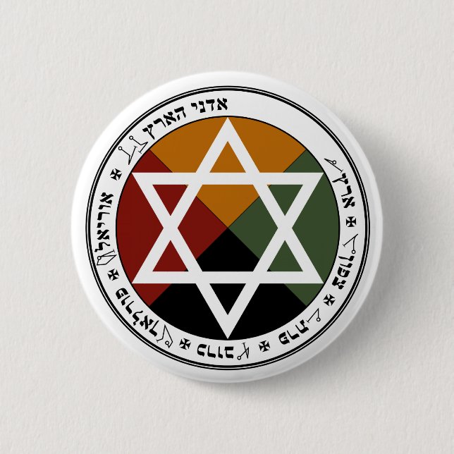 Earth Pentacle 2 Inch Round Button (Front)