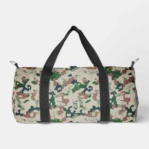 Earth Pixel Woodland  Duffle Bag