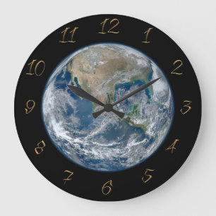 Earth planet large clock