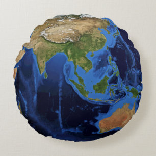 Earth planet round pillow
