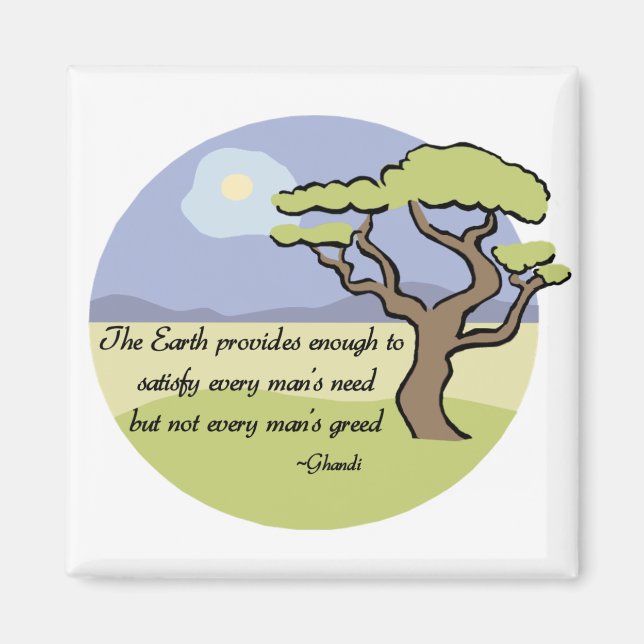 Earth quote by Ghandi magnet (Front)