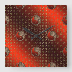 Earth Rabbit Square Wall Clock