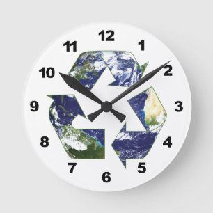Earth - Recycling Round Clock