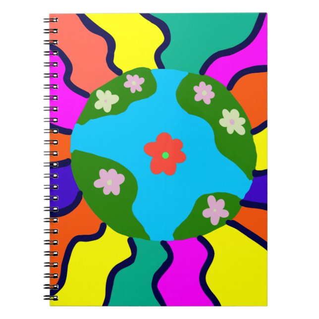 Earth Retro Vibes Art Notebook (Front)