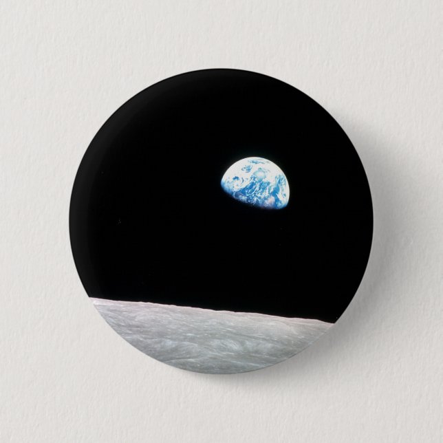 Earth rise 2 inch round button (Front)