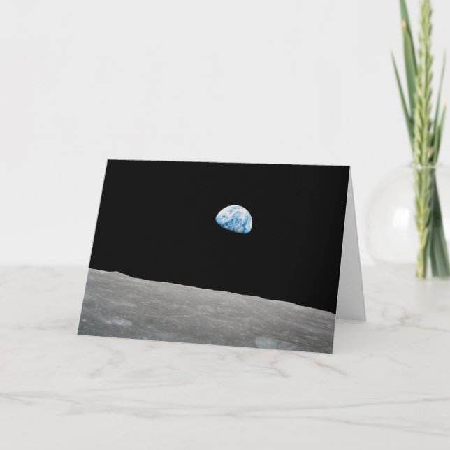 Earth Rising Above The Lunar Horizon. Card (Front)