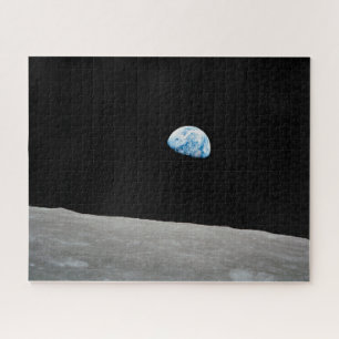 Earth Rising Above The Lunar Horizon. Jigsaw Puzzle