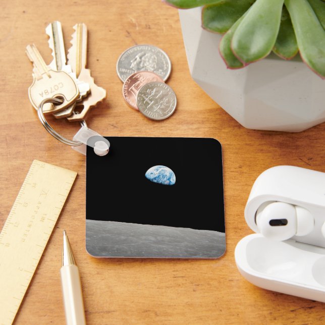 Earth Rising Above The Lunar Horizon. Keychain (Desk)