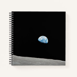 Earth Rising Above The Lunar Horizon. Notebook