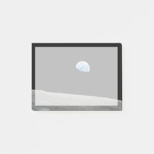 Earth Rising Above The Lunar Horizon. Post-it Notes