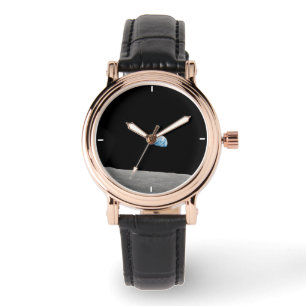 Earth Rising Above The Lunar Horizon. Watch