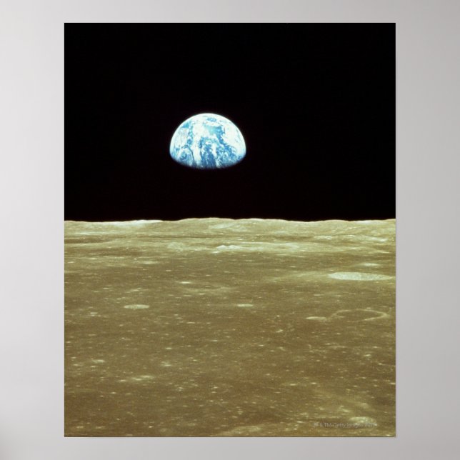 Earth rising over Moon Poster (Front)