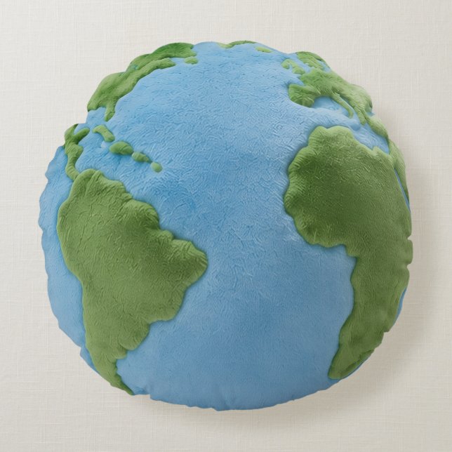 Earth Round Pillow. Pillow (Front)