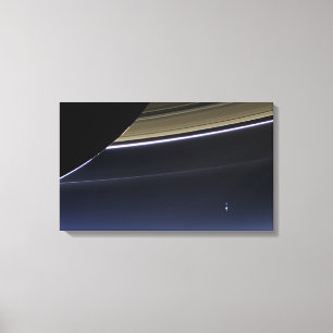 Earth Saturn Poster Canvas Print