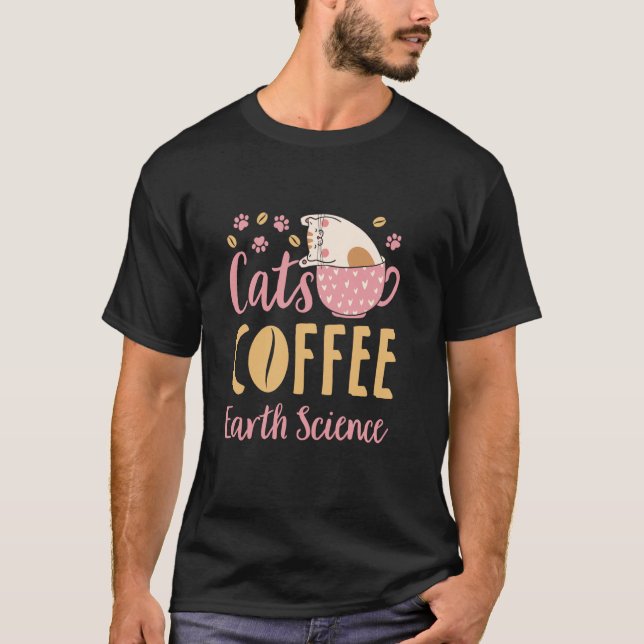 Earth Science Cat Coffee T-Shirt (Front)