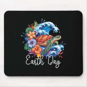 Earth Sea Turtle Art Earth Day 2025 Restore Save T Mouse Pad