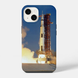 Earth Shakes as Saturn V Blazes Skyward to Moon iPhone 14 Case