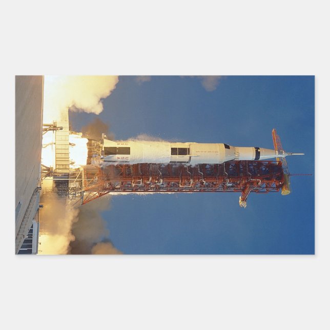 Earth Shakes as Saturn V Blazes Skyward to Moon Sticker (Front)