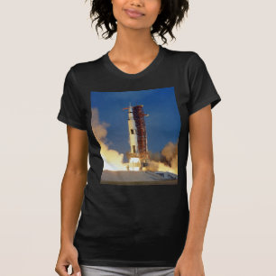 Earth Shakes as Saturn V Blazes Skyward to Moon T-Shirt