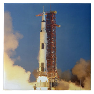 Earth Shakes as Saturn V Blazes Skyward to Moon Tile